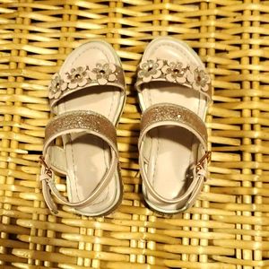 Pink sparkly kid sandals
